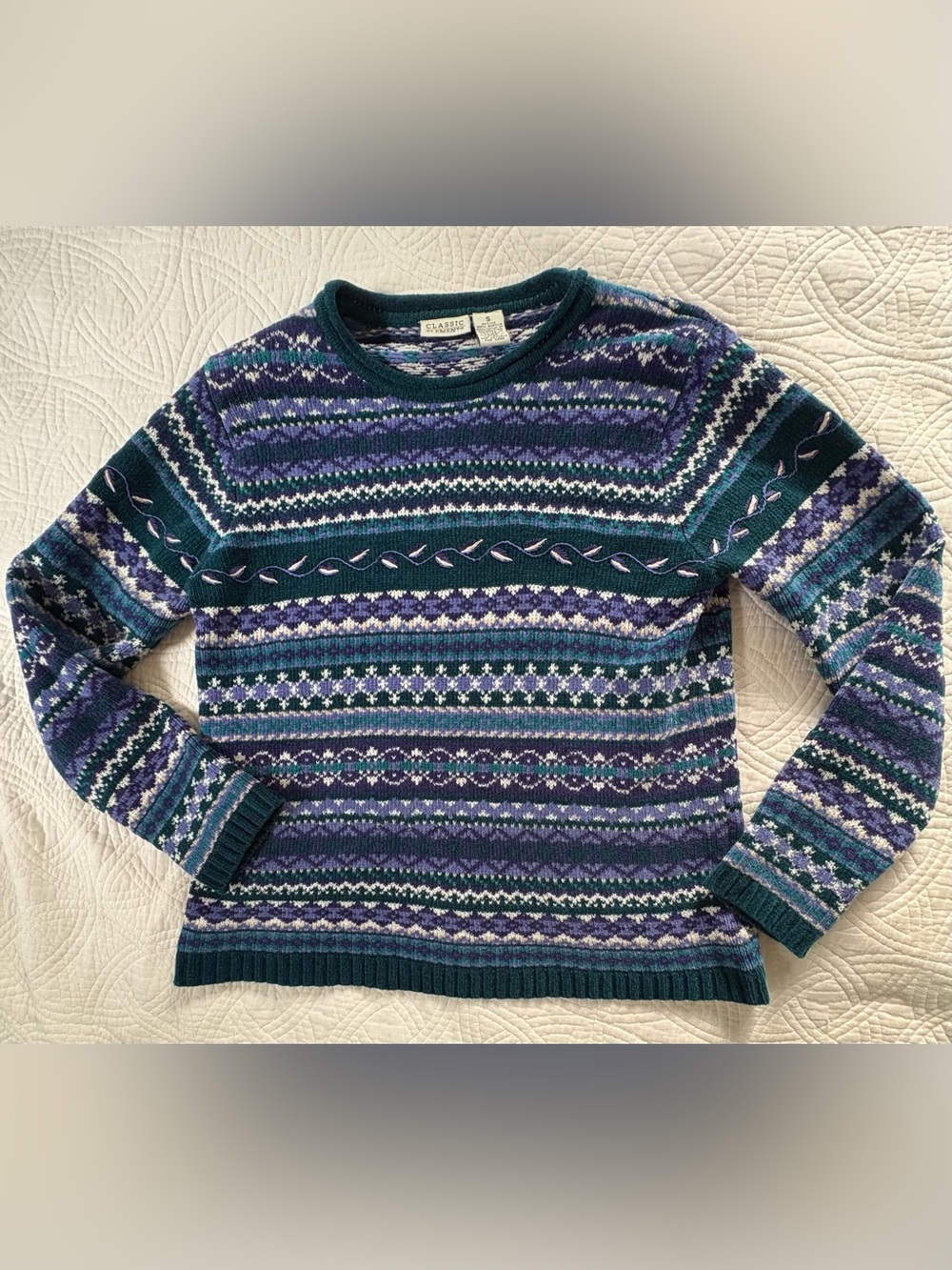 Vintage Coogi Like Print  Sweater  Small